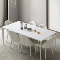 Cremefarbener Schiefer-Esstisch und Stuhl-Kombination Modernes Einfaches Italienisches Minimalistisches Design für Zuhause Kleine Wohnung