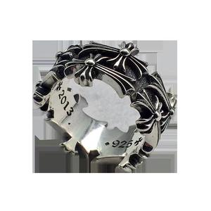 Heißer Verkauf Europa und Amerika Messing Doppellagiger Kreuzring <span class=keywords><strong>Punk</strong></span> Vintage Unisex Paarring für Männer Frauen All-Match für den Alltag - Product Image 2