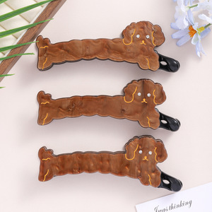 ODM/OEM Nuevo y elegante clip de acrílico de una sola línea estilo francés, diseño de cachorro lindo, <span class=keywords><strong>para</strong></span> <span class=keywords><strong>moño</strong></span> de banana en la parte trasera de la cabeza y coleta alta retorcida <span class=keywords><strong>para</strong></span> niña - Product Image 3