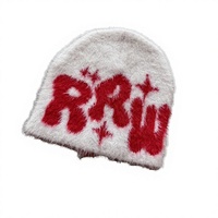 Bonnet en tricot jacquard Y2K personnalisé avec logo, broderie 3D, motif crâne Mea Culpa, doux et chaud pour l'hiver