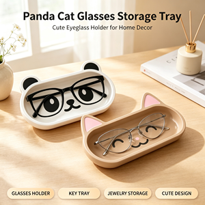 Bandeja Organizadora de Gafas Panda Cat, Bonito Soporte para Gafas, Organizador de Joyas y Llaves, Bandeja Decorativa para Mesita de Noche, Entrada y Hogar para Artículos Pequeños - Product Image 1
