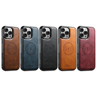Coque de téléphone SUTENI pour iPhone 18 Pro Max, chargement magnétique sans fil, texture lisse effet cire, cuir synthétique de luxe, compatible 17 16 Plus 15 14 13