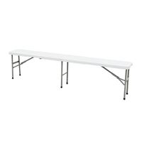 Banc long pliable en plastique HDPE de 6 pieds pour l'extérieur, avec un design en rotin, pliable en deux
