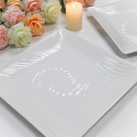 Ensemble d'Assiettes de Table Carrées en Mélaminé Blanc Poli, Compatibles Lave-Vaisselle, 9/10/11 Pouces, Prix Raisonnable, pour Restaurant