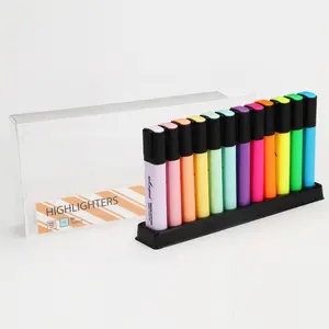 Ensemble de stylos marqueurs surligneurs de couleur pastel le plus récent vente en gros marqueurs personnalisés pour le bureau et l'école