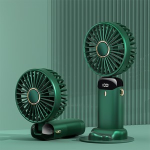 Ventilateur de poche pliable personnalisé avec logo, ventilateur de bureau rechargeable USB, ventilateur de refroidissement à main avec brume, 1200 mAh, avec écran numérique - Product Image 2