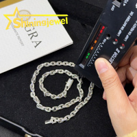 Chaîne en argent 925 de 5 mm avec moissanite, bijoux pour hommes, chaîne glacée, chaîne hip-hop pour hommes, chaîne cubaine