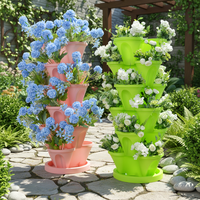 Pot de fleurs créatif et durable Linkwin en PE multicouche 3D pour le jardinage domestique et les plantes d'intérieur