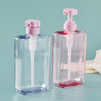 Flacons pompe carrés de luxe 500 ml en plastique pour shampoing, savon liquide, savon pour les mains, sérum de soin et perruques