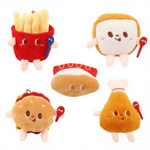 <span class=keywords><strong>HELLOMOON</strong></span> Bite Creative Écologique Dessin Animé En Peluche Burger Fry Poupée Apaisant Chat Chien À Mâcher Jouets pour Petits Animaux - Product Image 4
