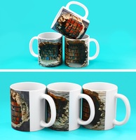 Tasses à café en céramique personnalisées avec impression par transfert thermique, 320 ml, 11 oz, vaisselle en porcelaine vierge, gobelets à eau pour l'exportation