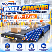 Convoyeur télescopique à 5 sections pour colis, cartons, sacs de riz, sacs de blé et marchandises générales