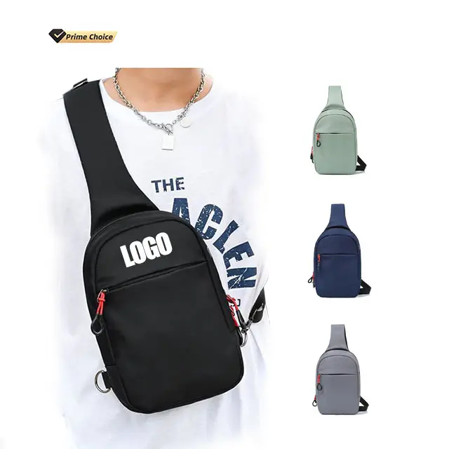 BSCI, bolso de pecho de lujo a prueba de agua personalizado para hombre, bandolera lateral para hombre, bolsas de viaje, bandolera informal para pecho, bandolera