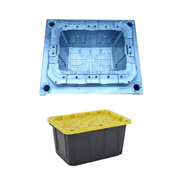 Huangyan Size/Design Custom ODM&OEM Nestable 27-gallon Heavy-duty Plastic Storage Box Molds Plastic Tote Mould  With Handle, Lid