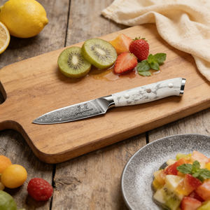 Juego de <span class=keywords><strong>Cuchillos</strong></span> Damasco de 2 Piezas y 67 Capas Homeful, Cuchillo Nakiri y Cuchillo para Pelar con Mango de Turquesa Blanca de Lujo - Product Image 5