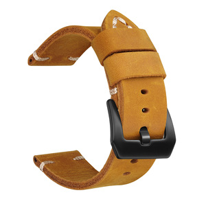 Tali Jam Tangan Kulit Crazy Horse Premium Vintage, Tali Kulit Asli Berkualitas Tinggi Buatan Tangan, Sabuk Pengganti Tebal dan Kokoh untuk Pria - Product Image 6