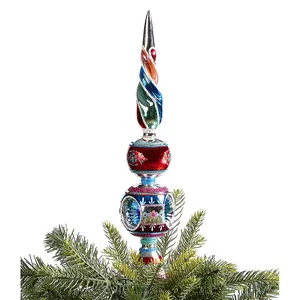 MRS Xmas Ornaments Shiny Brite Dillard's Radiant Holiday Collection Reflector Finial Tree Topper