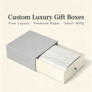Custom Luxury Drawer <b>Gift</b> <b>Boxes</b> Ivory Aluminum Foil Liner Four-Color Printing <b>Magnetic</b> ClosureBoard Rigid Box - Product Image 1