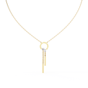Pendentif en diamant cultivé en laboratoire pour femmes, chaîne en or, or rose, or blanc, argent, bijoux élégants et luxueux, cadeau - Product Image 2