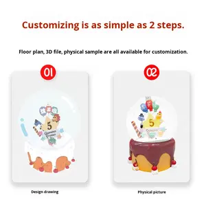 राल क्रिस्टल बॉल कस्टम संगीत बॉक्स सजावटी क्रिसमस बर्फ ग्लोब घूर्णन स्वचालित बर्फ शिल्प कार्टून पात्रों उपहार बॉक्स सेट - Product Image 4