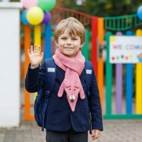Écharpe en tricot 100 % coton pour enfants, adorable motif renard 3D, teinte rose douce, tissu tricoté doux, écharpe animale chaude pour l'hiver pour filles