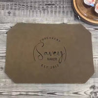 Sous-verres en cuir PU gravés au laser de luxe en gros, sous-verres en similicuir personnalisables gravables au laser