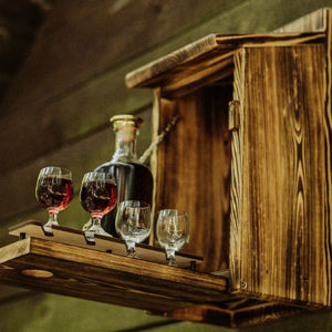 JUNJI özel hediye ahşap kuş yuvası ile <span class=keywords><strong>Mini</strong></span> Bar zinciri açık orijinal hediye asılı yuva rustik ahşap kuş evi <span class=keywords><strong>mini</strong></span> bar - Product Image 1