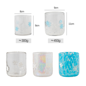 Pot à bougie en <span class=keywords><strong>verre</strong></span> moucheté fait main personnalisé, avec <span class=keywords><strong>applique</strong></span> décorative flocon de neige, pour cadeaux de mariage, cadeaux boutique, décoration intérieure - Product Image 5