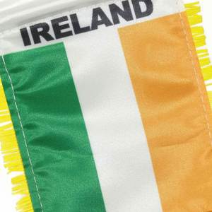 Custom Logo Hanging Ireland Pennant <b>Flag</b> Digital Printed for Car Rearview Mirror & Home Decoration for Education - Product Image 2