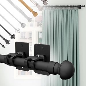 Self Adhesive <b>Curtain</b> Rod Bracket Plastic <b>Curtain</b> Rod Holders <b>Curtain</b> Rod Brackets Hooks for Bathroom Bedroom Livingroom - Product Image 4