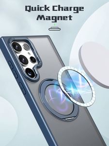 เคสโทรศัพท์มือถือแบบนิ่มหรูหรา ผลิตจาก TPU และ PC พร้อมวงแหวนแม่เหล็ก ใช้ได้กับ Samsung S23 S24 Plus Ultra S23 FE และ iPhone 1 - Product Image 3