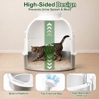Enclos pour bac à litière en acier inoxydable OEM avec plante artificielle, bac à litière décoratif extra large pour chat, meuble