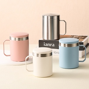 Caneca de Café de Aço Inoxidável 316 com Parede Dupla, Tampa e Alça, Isolada para Bebidas Quentes e Frias, Ideal para Uso Interno e Externo, Camping e Viagens - Product Image 1