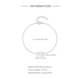 Pulsera CANNER de Plata S925 con Ocho Circonitas Especiales, Diseño Simple, Gran Venta para Mujeres - Product Image 2