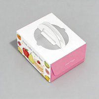 Boîte à gâteau transparente personnalisée en gros de 6, 8, 10, 12 pouces avec fenêtre, boîte à cupcakes en papier, emballage pour pâtisserie avec poignée