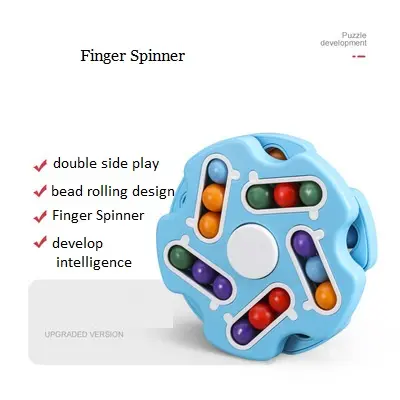 Wholesale intelligence finger hamburgers small magic bean double-sided gameplay rotating magic cube Fidget Spinner