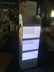 Sàn Cứng PVC Hội Đồng Quản Trị Bọt Hội Đồng Quản Trị Mỹ Phẩm Kệ Trưng Bày Với Ánh Sáng Cho Siêu Thị Khuyến Mãi - Product Image 3