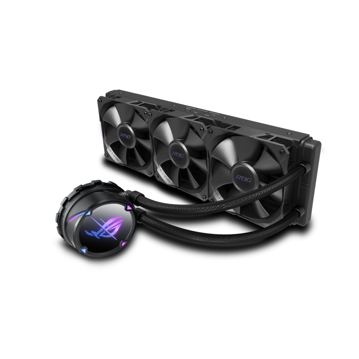 Как US ROG STRIX LC II 360, 3 вентилятора, встроенный радиатор водяного охлаждения, процессор 12-го поколения Asetek 7-го поколения, ШИМ, охлаждение процессора постоянного тока