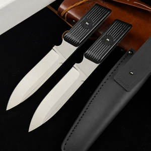 Coltello a lama fissa TT-33 da collezione in acciaio DC53 14C28N con manico GFN, per sopravvivenza, caccia e campeggio, con fodero in pelle, strumento EDC - Product Image 4