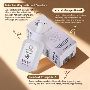 Sérum pour le visage au Bakuchiol fermenté, alternative premium au rétinol biologique avec du <span class=keywords><strong>caviar</strong></span>, du resvératrol et des <span class=keywords><strong>bienfaits</strong></span> repulpants pour l'anti-âge - Product Image 3