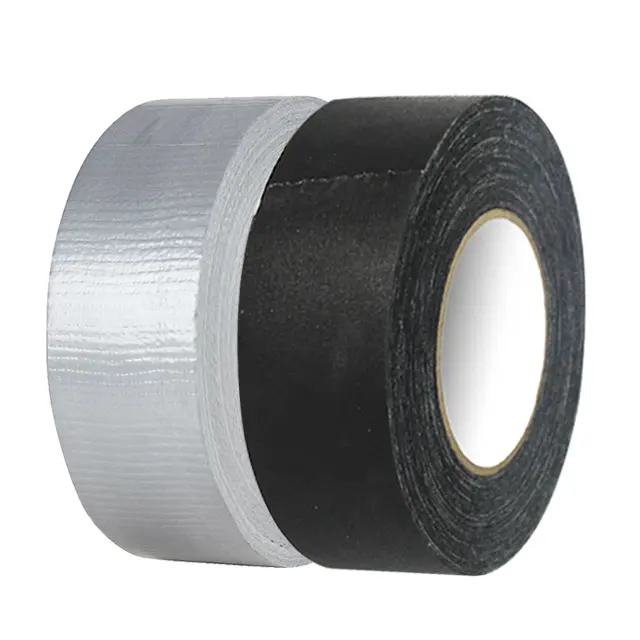 Adesivo in gomma impermeabile in argento stampato su misura in PVC tessuto autoadesivo nastro adesivo per canalizzazione 50M OEM personalizzato per la vendita
