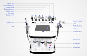 Professional <b>10</b>-in-1 Multifunctional Touchscreen Oxygen Facial Machine Multi Handles Electric Facial Cleansing Device Oxygen Jet - Product Image 5