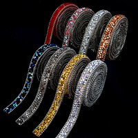 Bande d'appliqué en strass de résine, chaîne perlée, motif de pierres scintillantes thermocollantes pour la fabrication de bijoux DIY et la décoration de vêtements