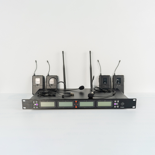 4 Body-pack Microphone Transmitters Receiver UHF Wireless Microphone System