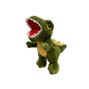 Porte-clés en peluche rugissant T-Rex jouet en peluche de dinosaure vert bleu avec conception de bouche ouverte cadeau porte-clés en peluche doux pour les amoureux des dinosaures - Product Image 1