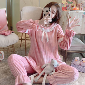 Nouveauté Pyjama en flanelle d'hiver élégant pour femme Ensemble style princesse Vêtements de nuit pour femmes - Product Image 2