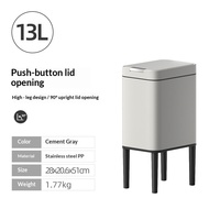 ELPHECO Couvercle de poubelle intelligent à capteur, en acier inoxydable, de luxe léger, détachable, pour la maison, les salles de bain et les salons