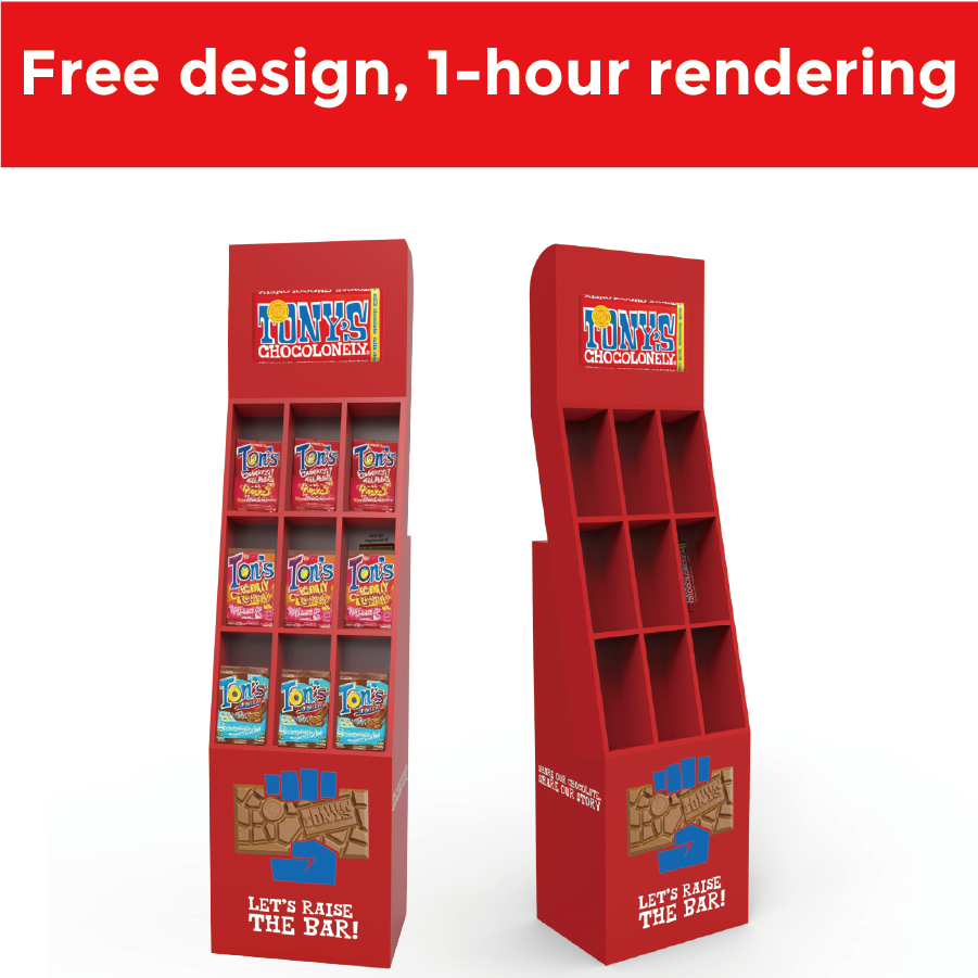 Apache Customized Cardboard Display Stand Light Duty Floor Chocolate Supermarket Rack — view 2