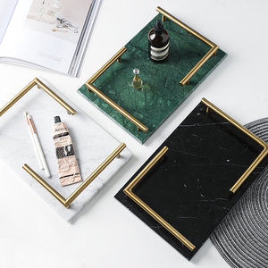 Elegant Decorative Natural Stone <strong>Marble</strong> Luxury Serving <strong>Tray</strong> for Counter Vanity Dessert Nightstand and Desk - Product Image 6