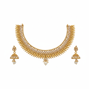 Gargantilla de perlas blancas, conjunto de collar SFNECK98 chapado en oro, joyería fina Premium - Product Image 2